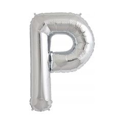 Letter P Megaloon Balloon - Silver