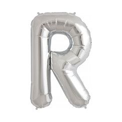 Letter R Megaloon Balloon - Silver