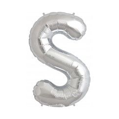 Letter S Megaloon Balloon - Silver