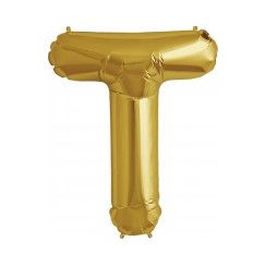 Letter T Megaloon Balloon - Gold
