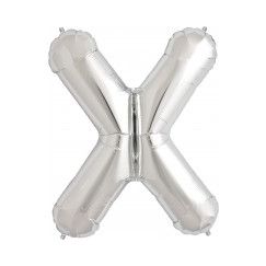 Letter X Megaloon Balloon 81cm - Silver