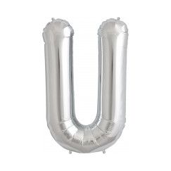 Letter U Balloon 40cm - Silver