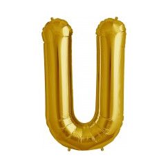 Letter U Balloon 40cm - Gold