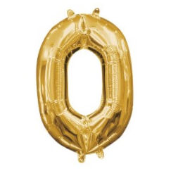 Gold Number 0 Balloon (40cm)