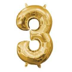 Gold Number 3 Balloon (40cm)