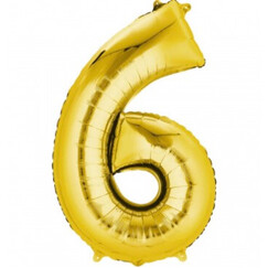 Gold Number 6 Balloon (40cm)