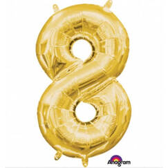 Gold Number 8 Balloon (40cm)