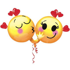 Kissing Emoji's In Love Balloon