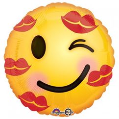 Winking Kisses Emoji Foil Balloon (45cm)