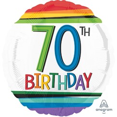 Rainbow 70th Birthday Balloon (45cm)