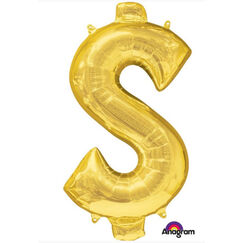 Gold Dollar Sign $ Balloon (86cm)