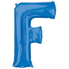 Letter F Balloon (86cm) - Blue