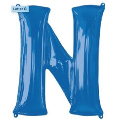 Letter N Balloon (86cm) - Blue