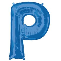 Letter P Balloon (86cm) - Blue