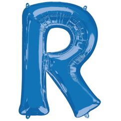 Letter R Balloon (86cm) - Blue