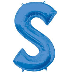 Letter S Balloon (86cm) - Blue