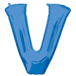 Letter V Balloon (86cm) - Blue