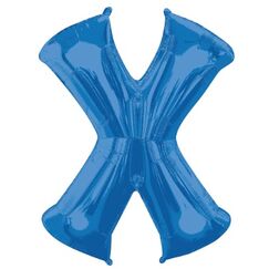 Letter X Balloon (86cm) - Blue