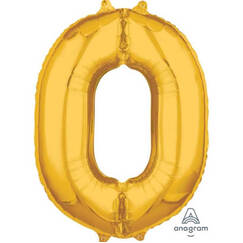 Gold Number 0 Balloon (66cm)