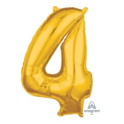 Gold Number 4 Balloon (66cm)