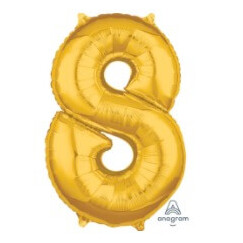 Gold Number 8 Balloon (66cm)
