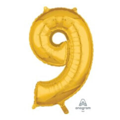 Gold Number 9 Balloon (66cm)