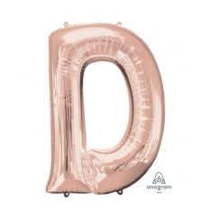 Letter D Megaloon Balloon - Rose Gold