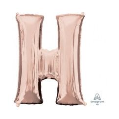 Letter H Megaloon Balloon - Rose Gold