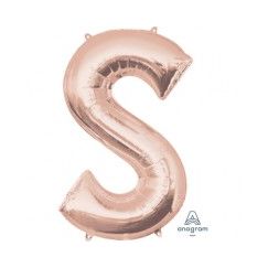 Letter S Megaloon Balloon - Rose Gold