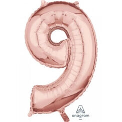 Number 9 Balloon - Rose Gold
