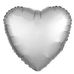 Silver Heart Satin Balloon (45cm)