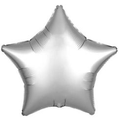 Silver Satin Luxe Star Foil Balloon (45cm)