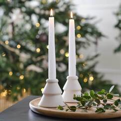 White Christmas Tree Candle Holders (pk2)