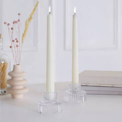 White Christmas Glass Candle Holders
