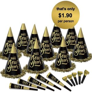 New Year Black Gold Party Kit for 100