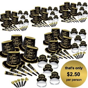 New Year Black Gold Party Kit for 50
