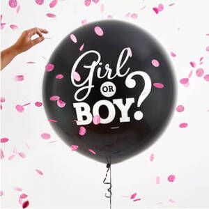 Gender Reveal GIRL Balloon w/ Confetti (60cm)