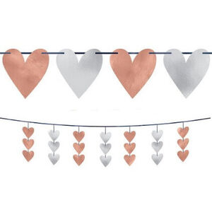 Rose Gold Hearts Banners - pk2