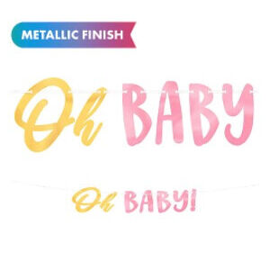 Oh Baby Banner - Pink
