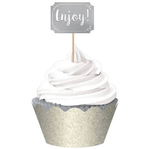 Silver Hot Stamped Cupcake Kit for 24