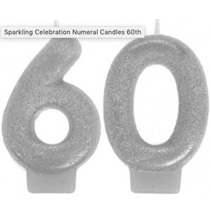 Silver Glitter 60 Candles