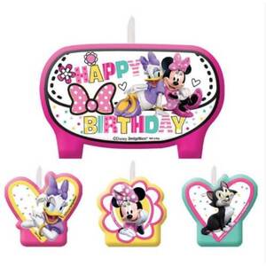 Minnie Mouse Mini Candles - pk4