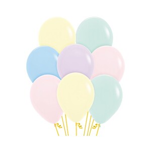 Assorted Pastel Matte 12cm Balloons - pk50