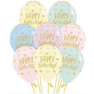 Matte Pastel Birthday Sunshine Balloons - pk12