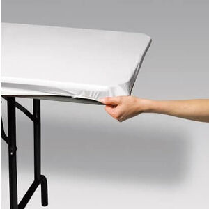 White Plastic Stay Put Tablecloth