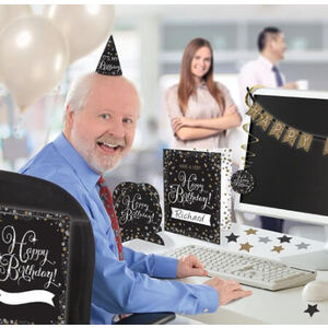 Sparkling Black Birthday Office Decorating Kit