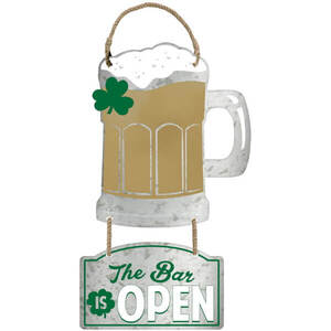 Bar Is Open Irish Beer Metal Sign