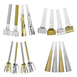 Gold Silver Party Blowers & Horns (pk50)