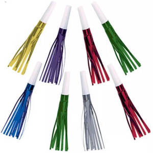 Colourful Fringe Blowers (17cm) - pk8