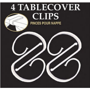 Clear Plastic Table Cover Clips - pk4